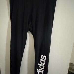 Adidas Black Leggings with White Logo